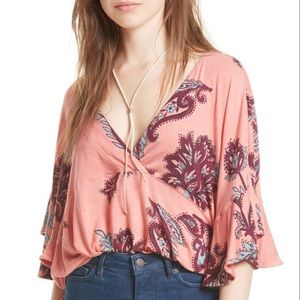 FREE PEOPLE Small Top Maui Wowi Floral Boho Poncho